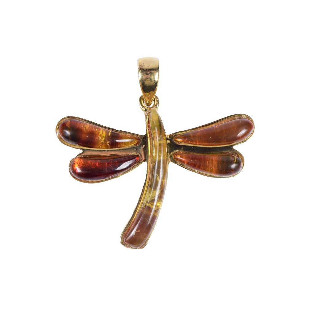 BIG DORATO AMBER DRAGONFLY PENDANT