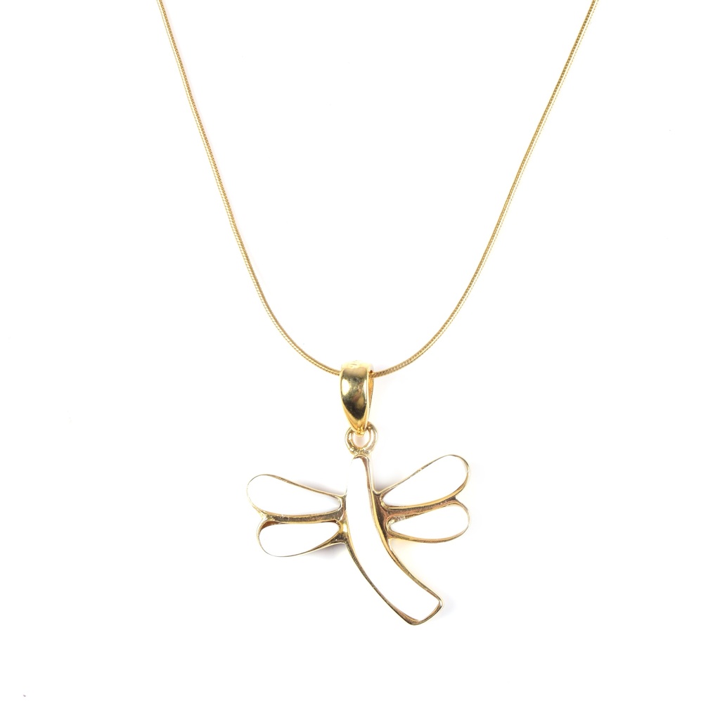 MEDIUM DORATO MOTHER PEARL DRAGONFLY NECKLACE
