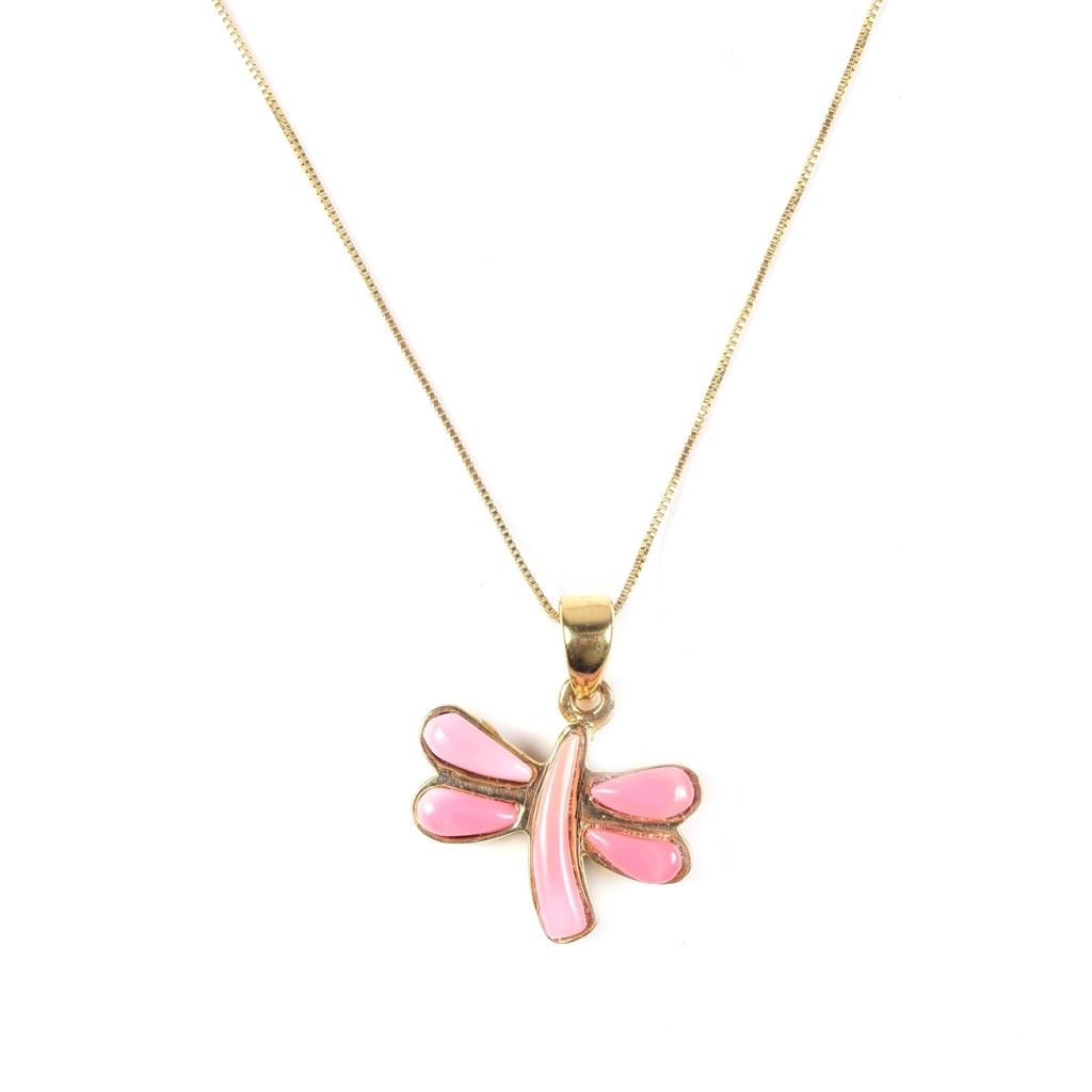 SMALL DORATO PINK SEA SHELL DRAGONFLY NECKLACE