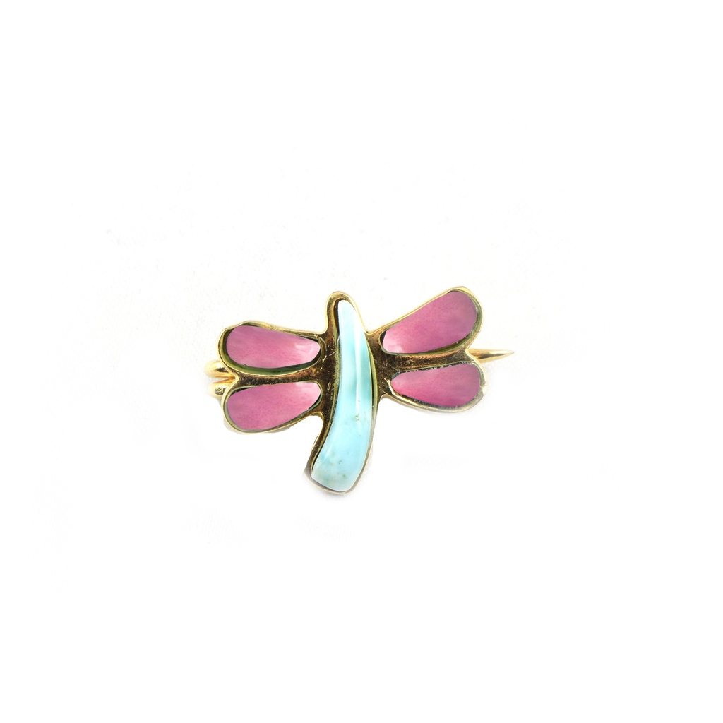 SMALL DORATO AMBER DRAGONFLY PIN