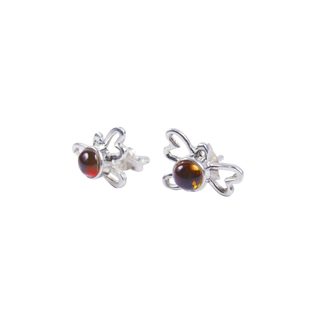 SILUETA SILVER AMBER EARRING