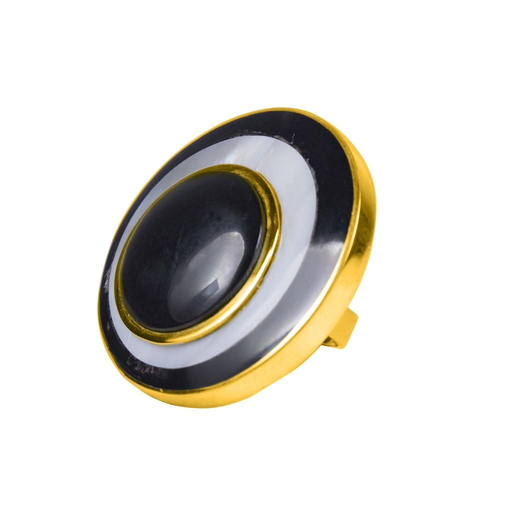 BIG DORATO COW HORN AND MOTHER PEARL LUZ RING