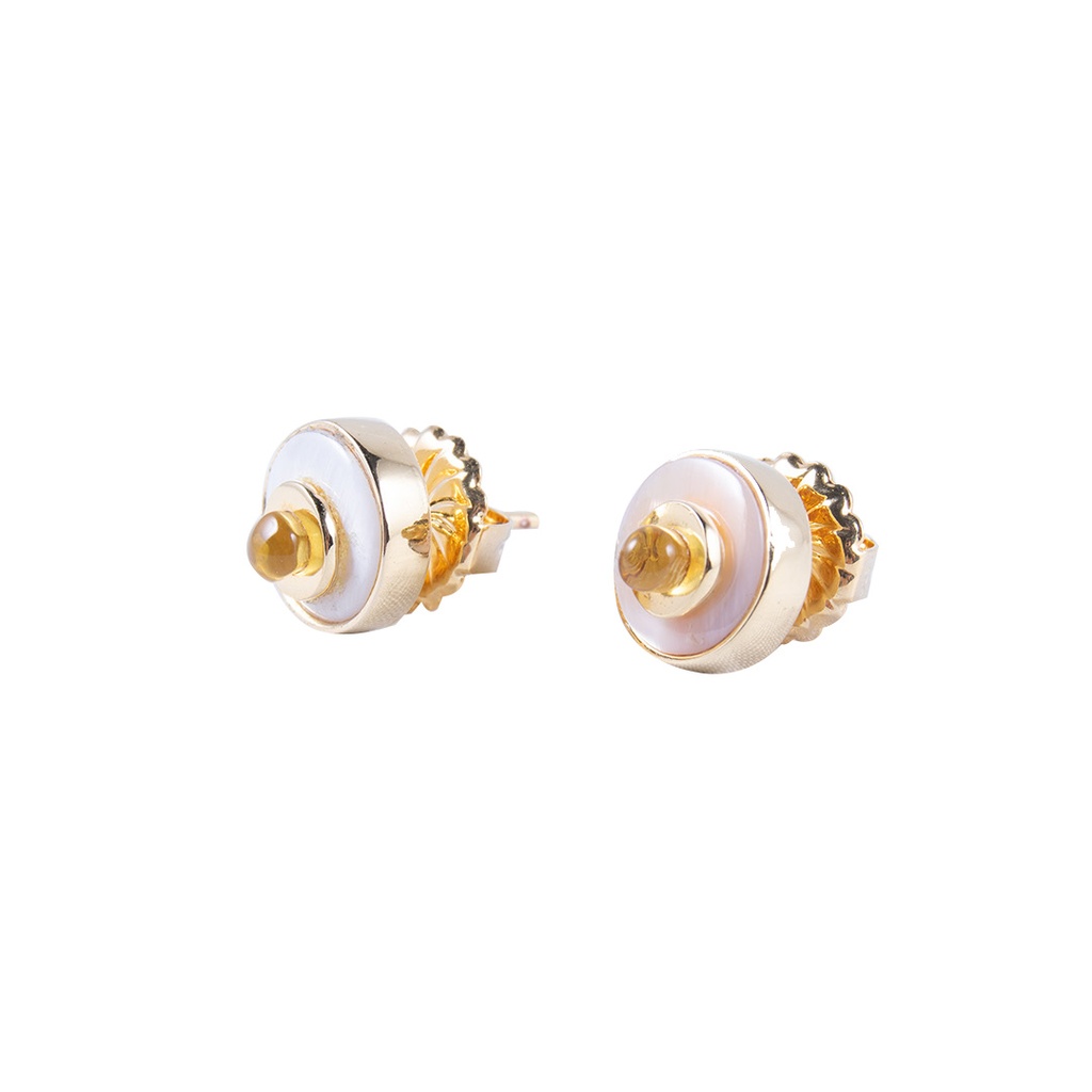 BABY DORATO MOTHER PEARL AND AMBER LUZ EARRINGS