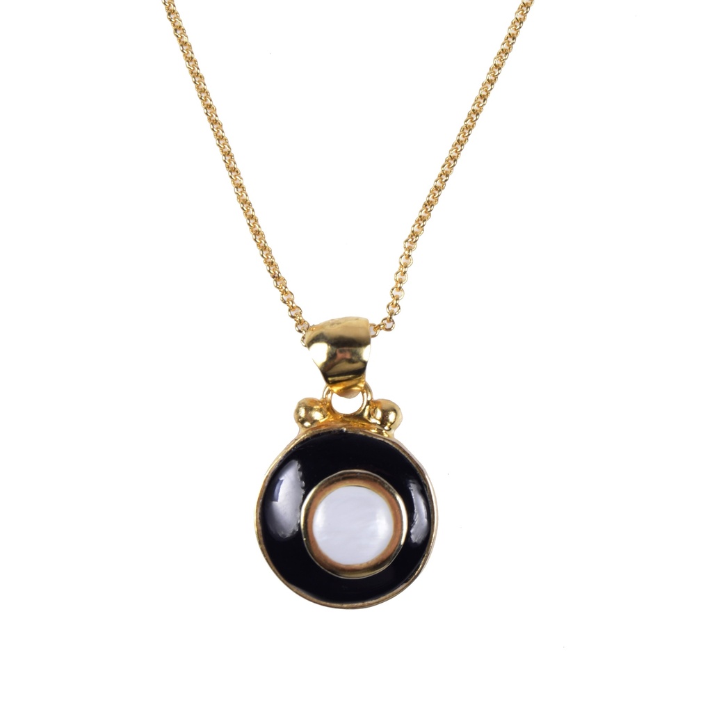 SMALL DORATO COW HORN AND MOTHER PEARL LUZ NECKLACE