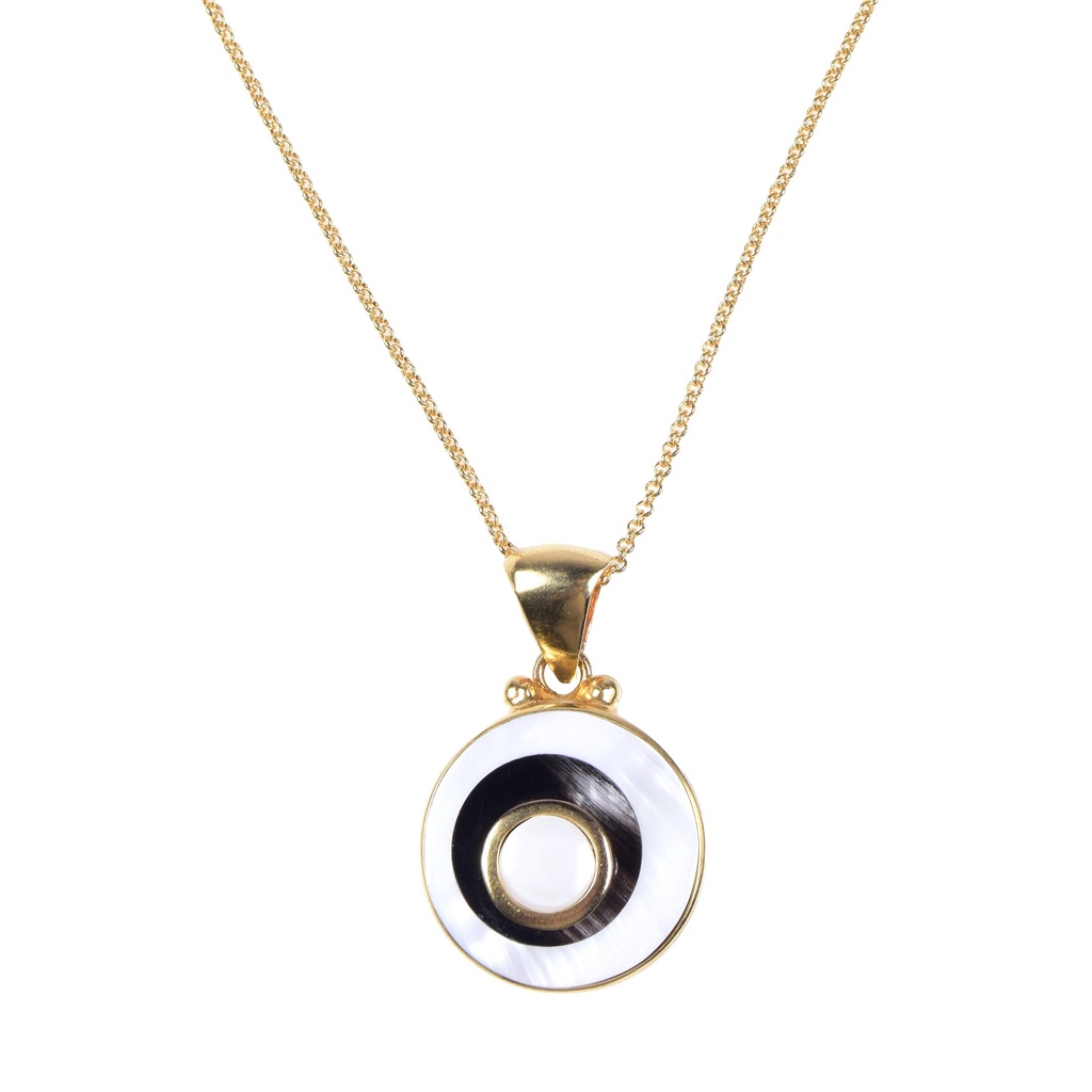 SMALL DORATO MOTHER PEARL AND COW HORN LUZ NECKLACE