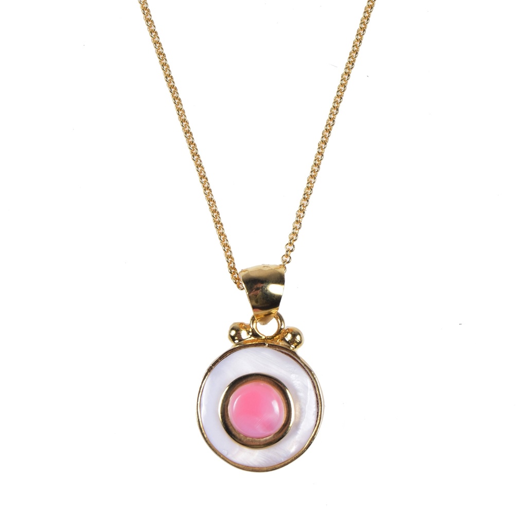MINI DORATO MOTHER PEARL AND PINK SEA SHEL LUZ NECKLACE
