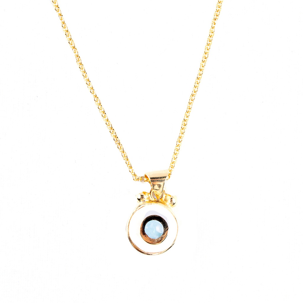 BABY DORATO MOTHER PEARL AND LARIMAR LUZ NECKLACE