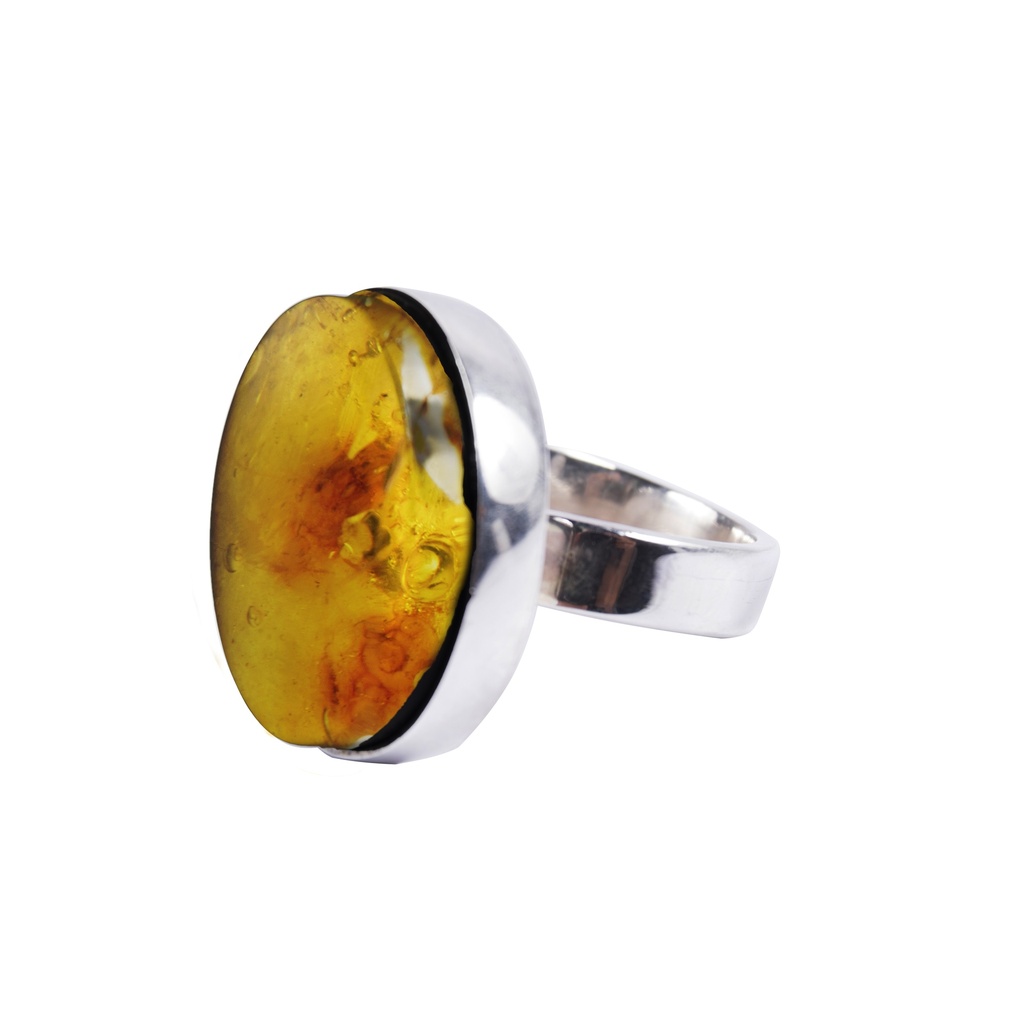 REDONDO SILVER AMBER RING