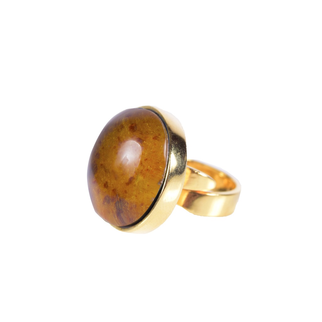 REDONDO DORATO AMBER RING