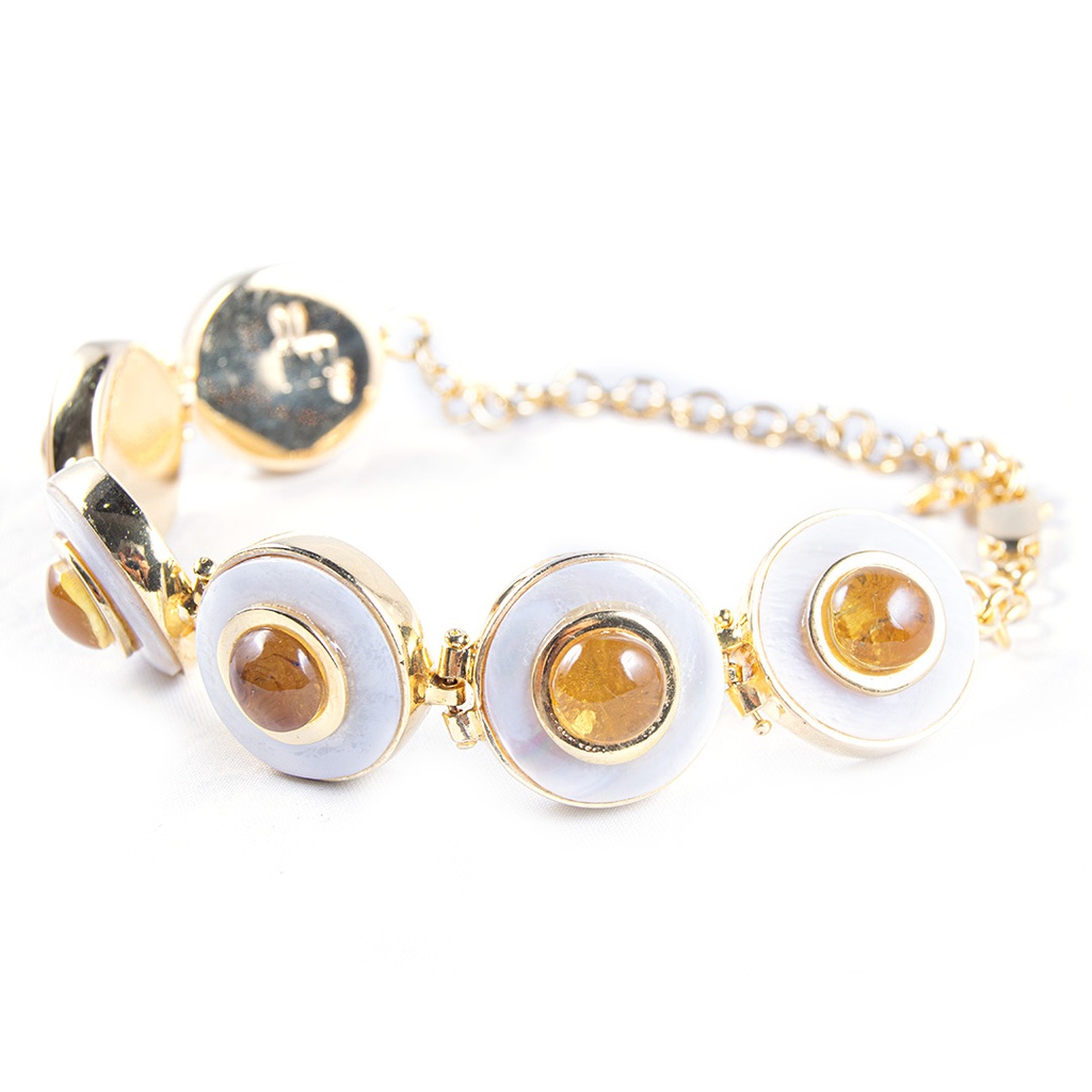 MINI DORATO MOTHER PEARL AND AMBER LUZ BRACELET