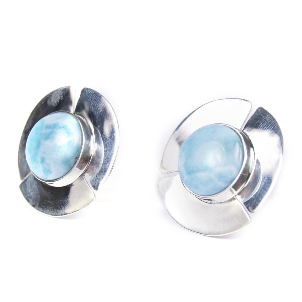 ELICE SILVER LARIMAR EARRINGS