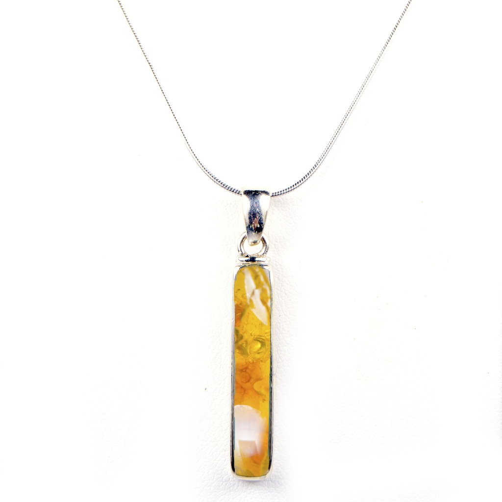 RECTO SILVER AMBER NECKLACE
