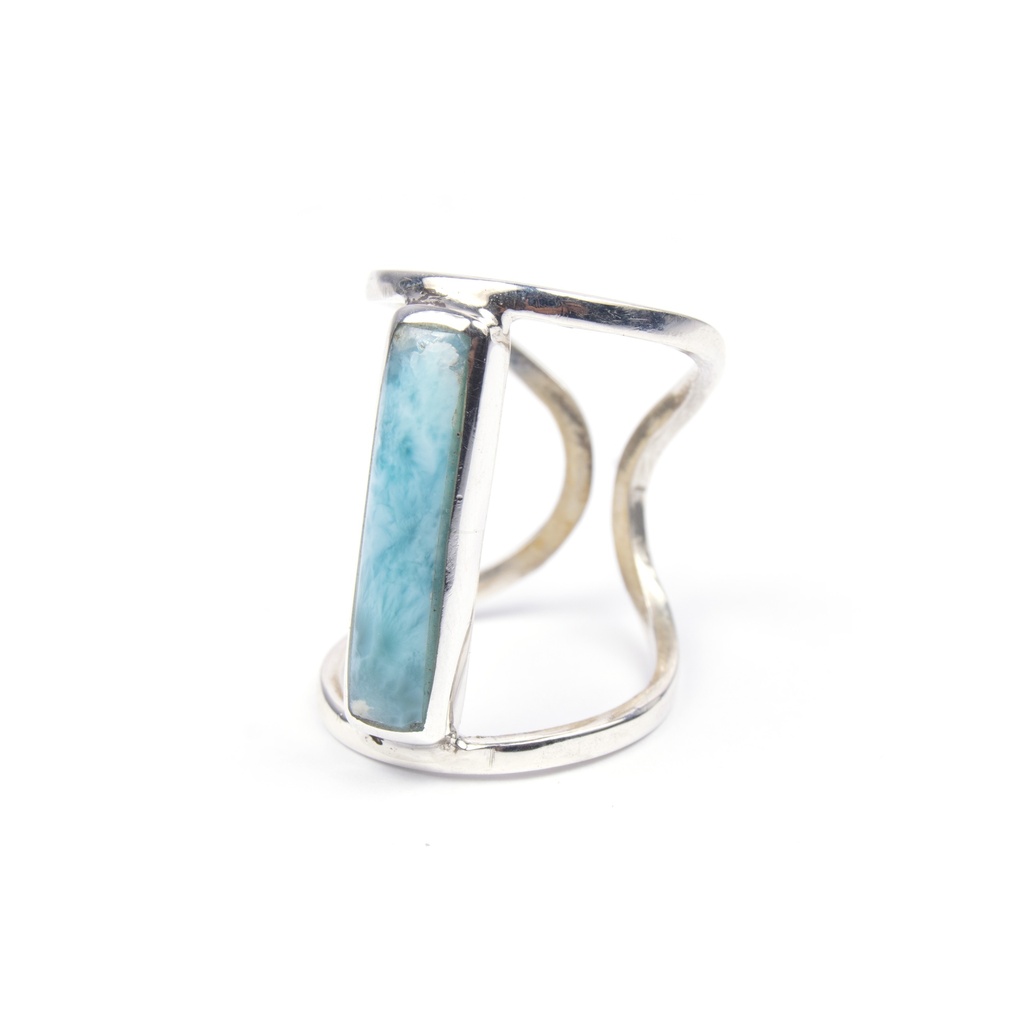 RECTO SILVER LARIMAR RING