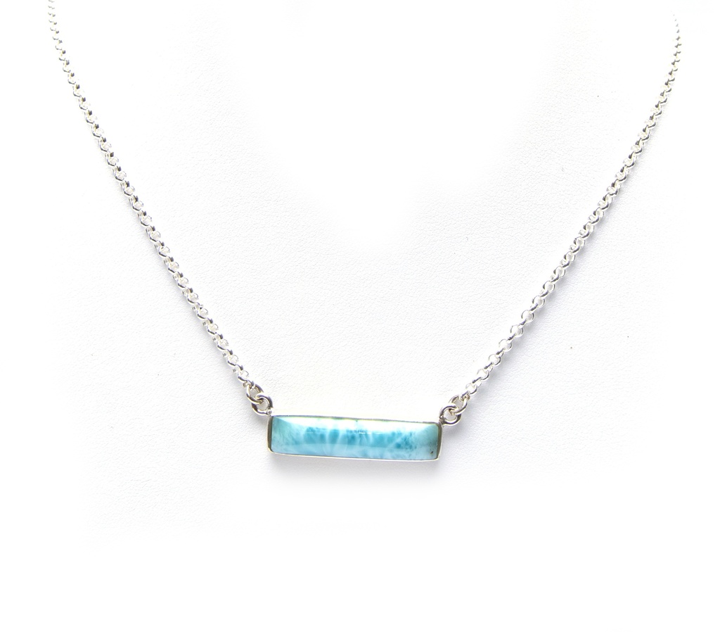 RECTO SILVER LARIMAR NECKLACE