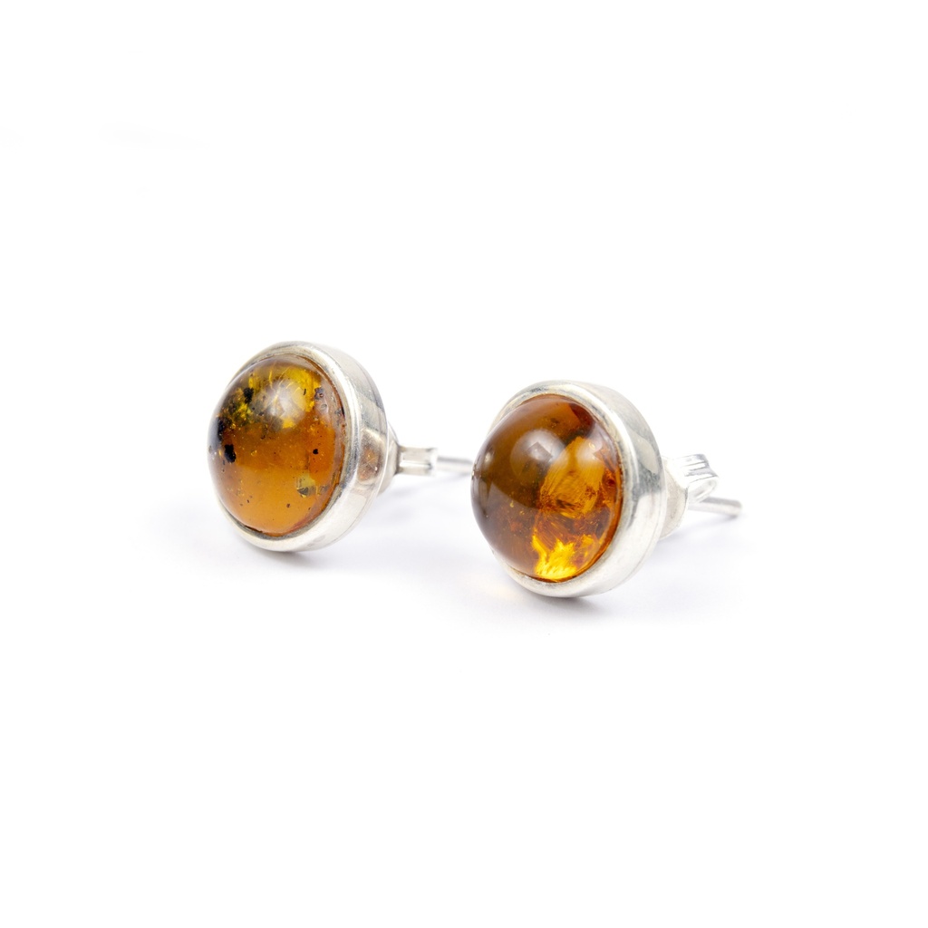 REDONDO SILVER AMBER SMALL EARRINGS