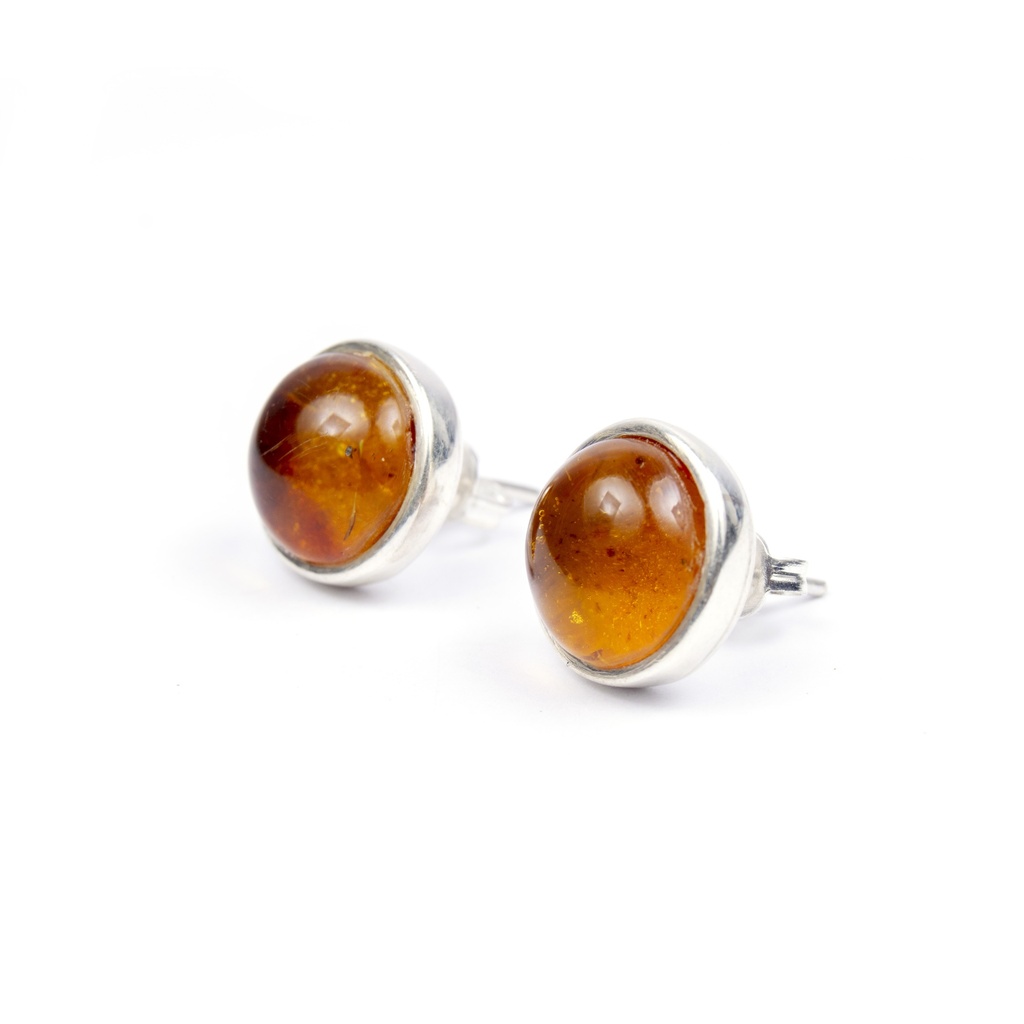 REDONDO SILVER AMBER MEDIUM EARRINGS