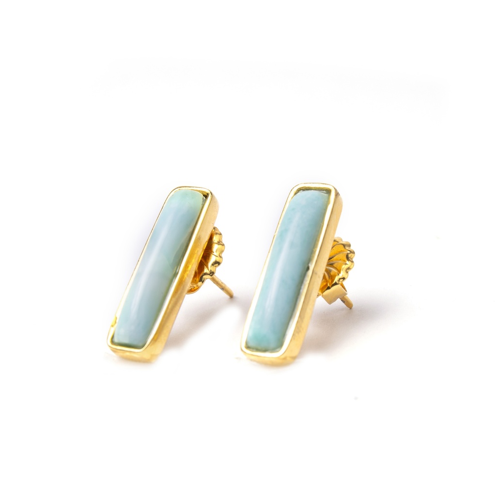 RECTO DORATO LARIMAR EARRINGS
