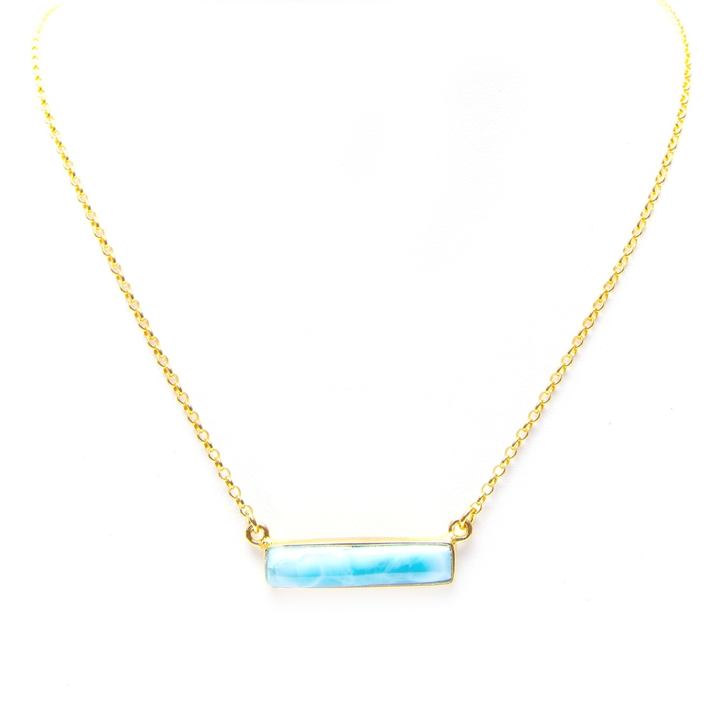 RECTO DORATO LARIMAR NECKLACE