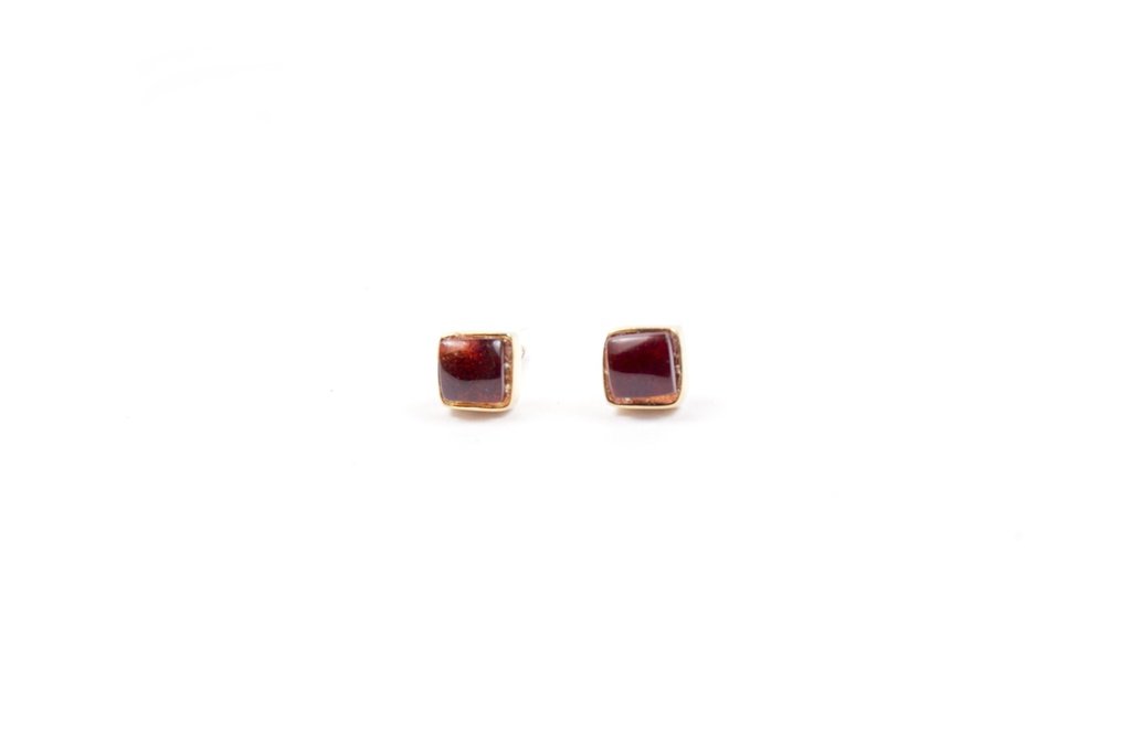 MINI SQUARE DORATO AMBER EARRINGS