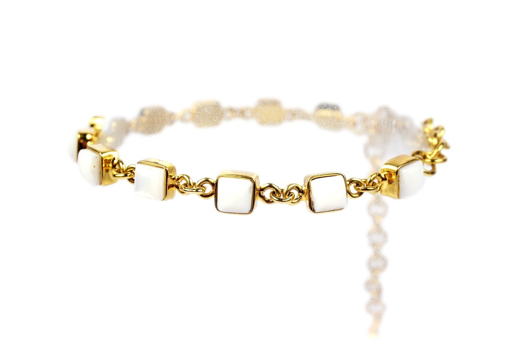 MINI SQUARE DORATO MOTHER PEARL BRACELET