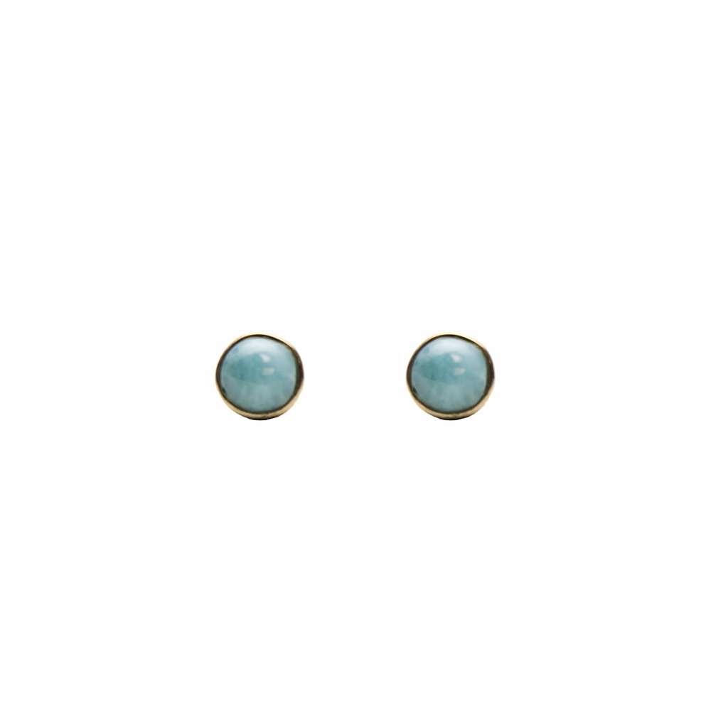 MINI ROUND DORATO LARIMAR EARRINGS
