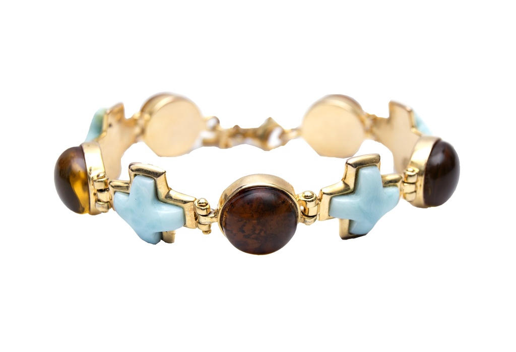 CRUZ DORATO LARIMAR AND AMBER BRACELET