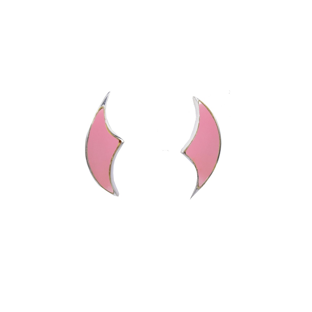 NO. 10 SILVER PINK SEA SHELL EARRINGS