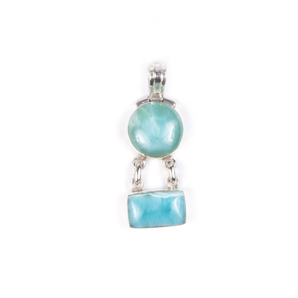 NO. 16 SILVER LARIMAR PENDANT