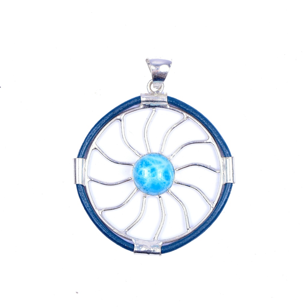 AUTO PIEL SILVER LARIMAR PENDANT