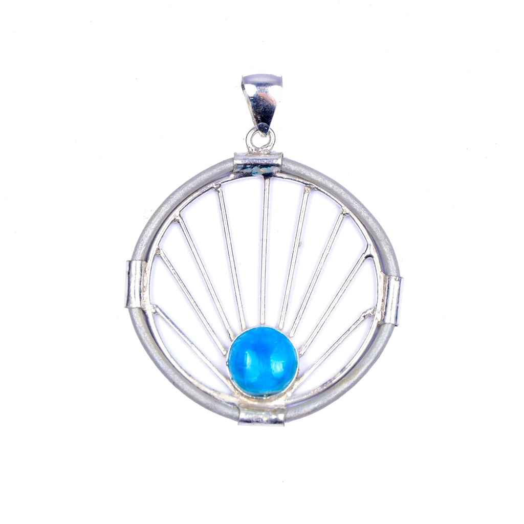 AUTO PIEL SILVER LARIMAR PENDANT