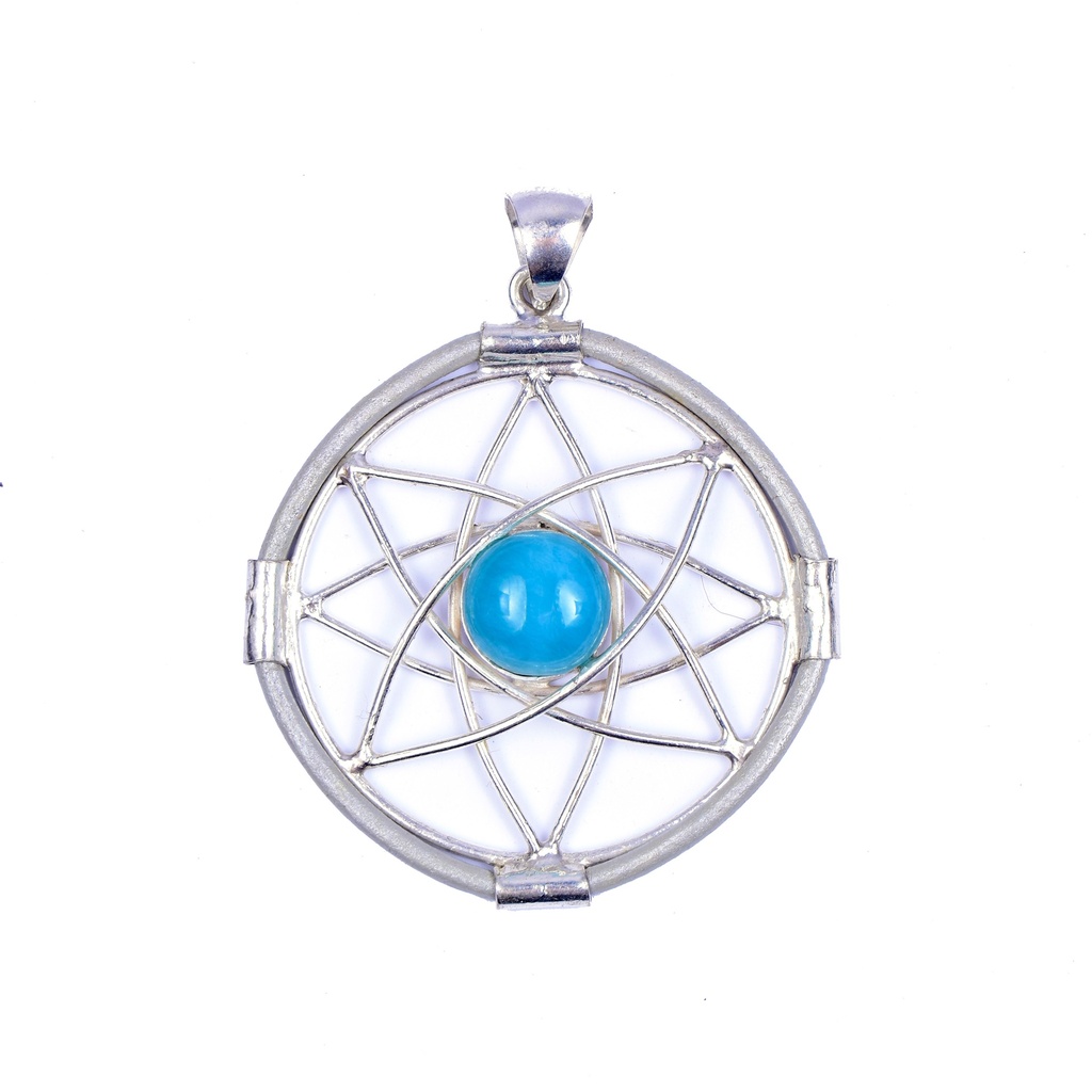 AUTO PIEL SILVER LARIMAR PENDANT