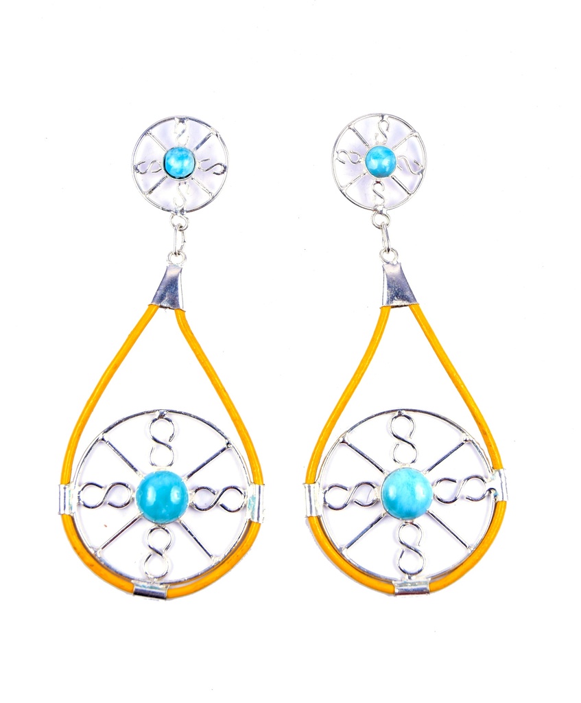 AUTO PIEL SILVER LARIMAR EARRINGS