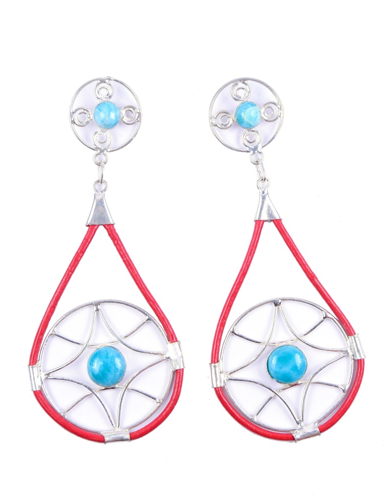 AUTO PIEL SILVER LARIMAR EARRINGS