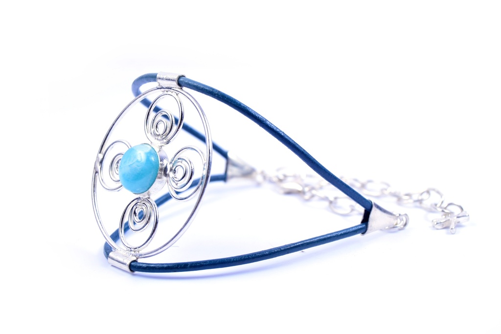 AUTO PIEL SILVER LARIMAR BRACELET