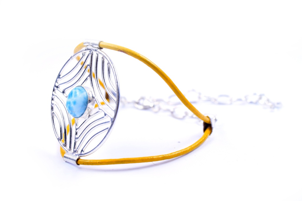 AUTO PIEL SILVER LARIMAR BRACELET