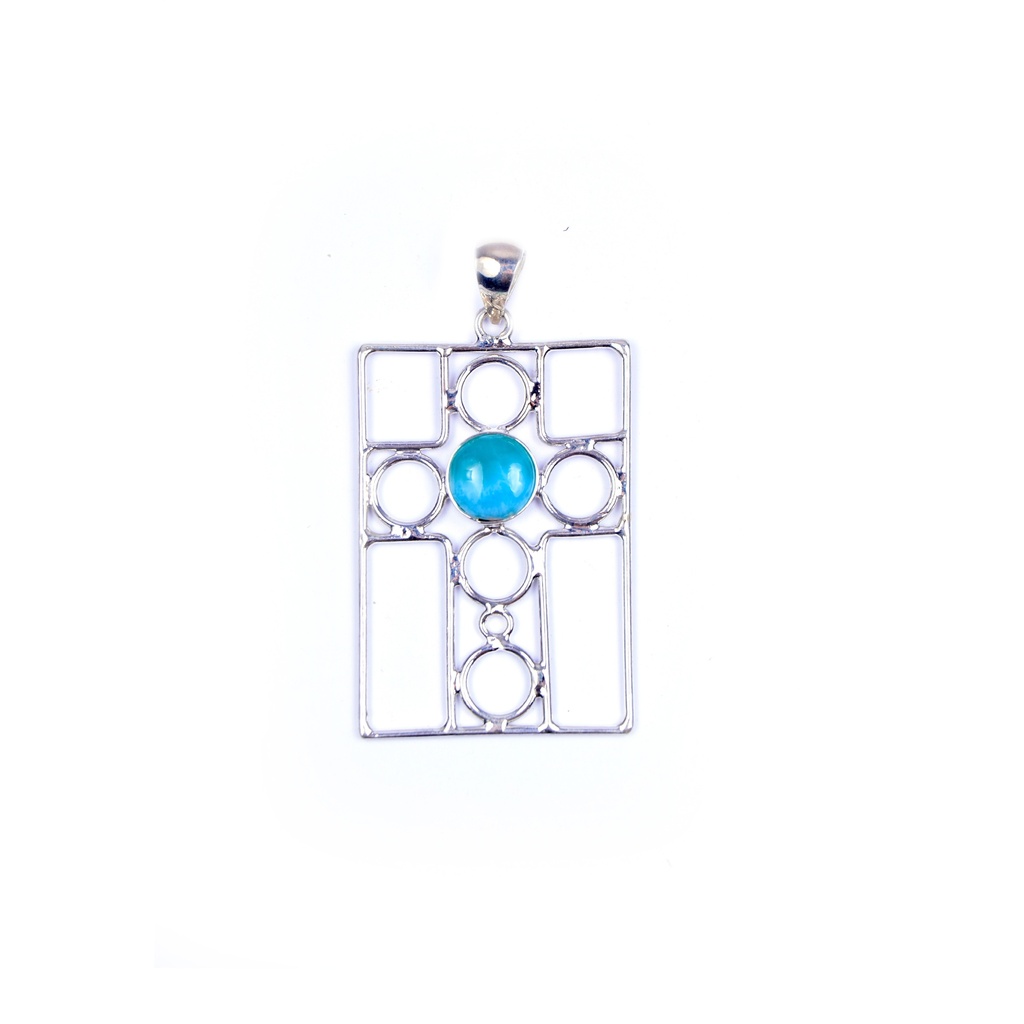 AUTO SILVER LARIMAR PENDANT
