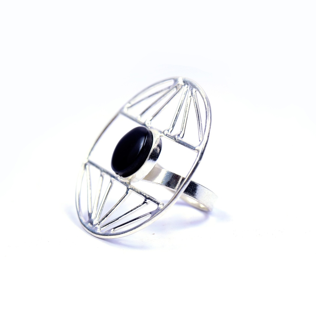 AUTO SILVER COW HORN RING