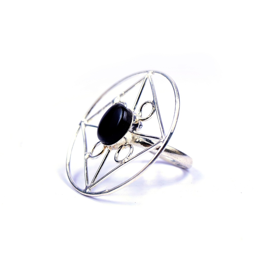 AUTO SILVER COW HORN RING