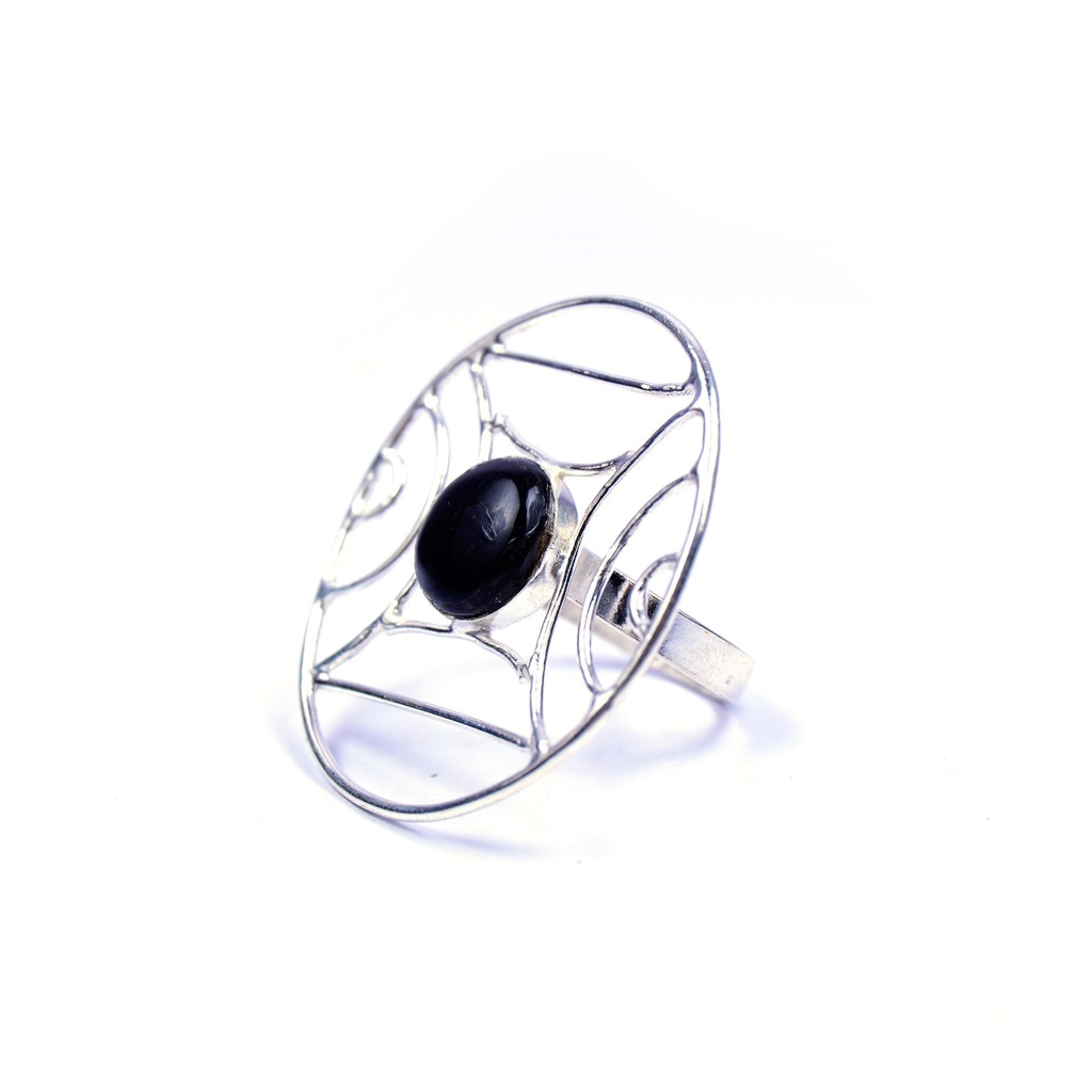 AUTO SILVER COW HORN RING
