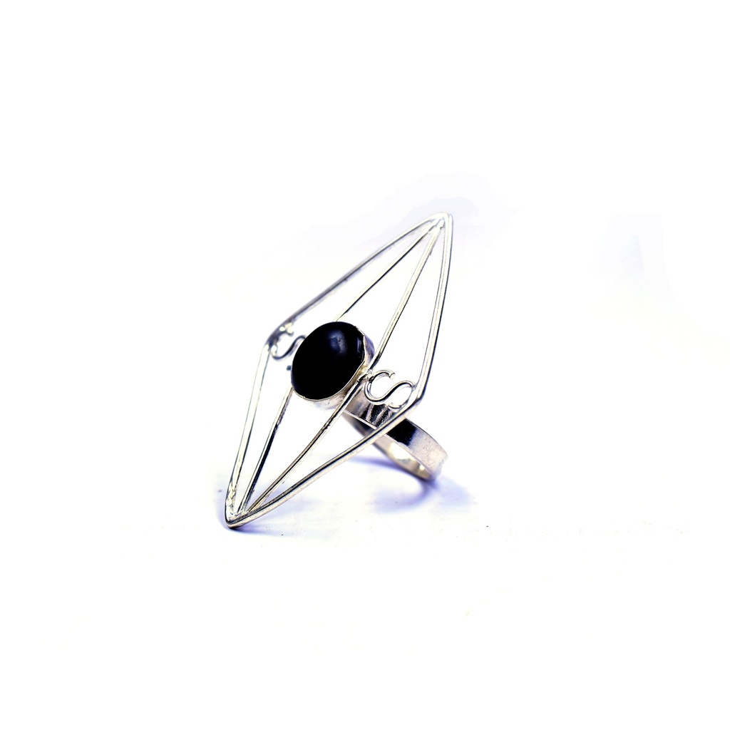 AUTO SILVER COW HORN RING