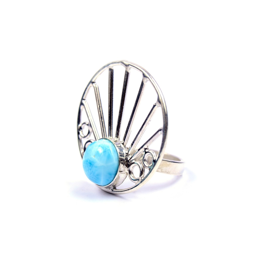 AUTO SILVER LARIMAR RING