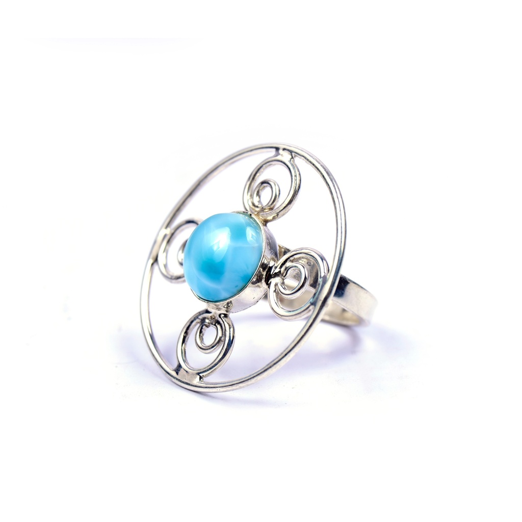 AUTO SILVER LARIMAR RING