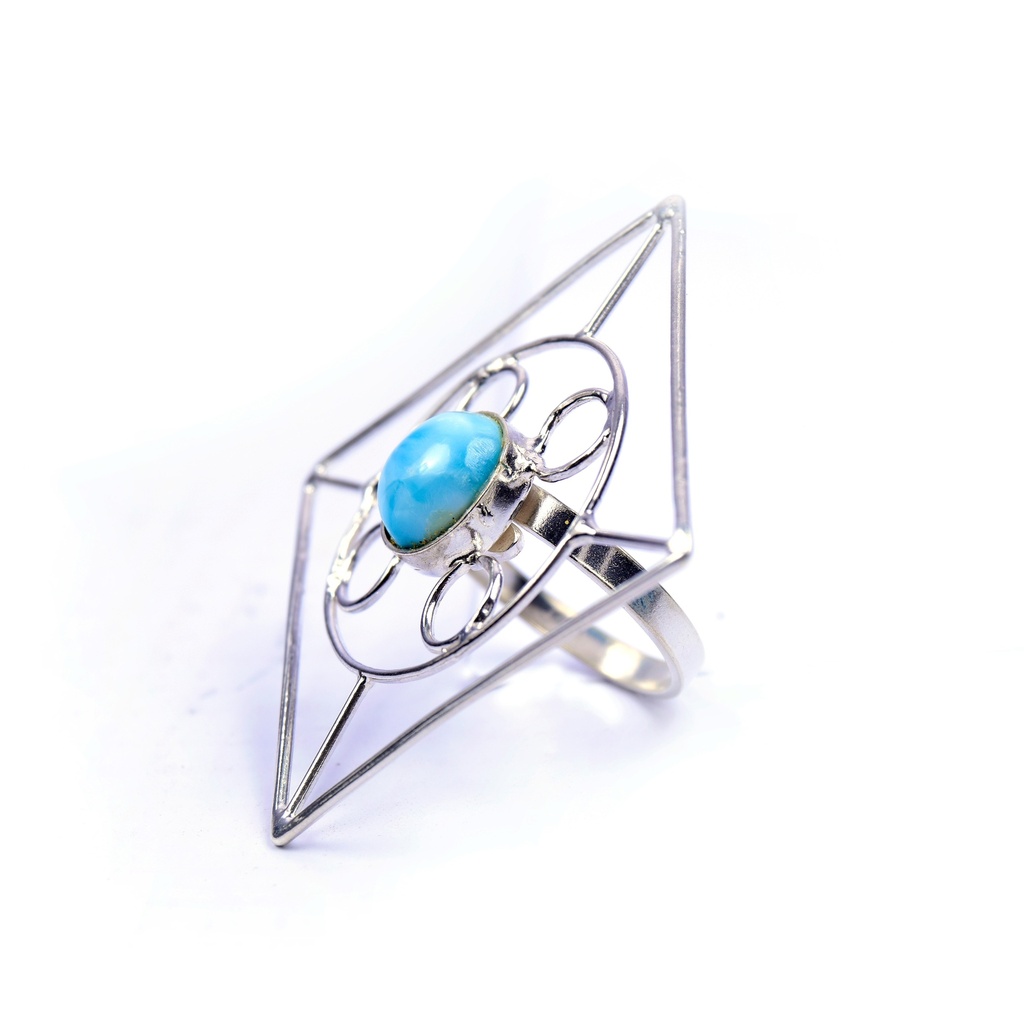 AUTO SILVER LARIMAR RING