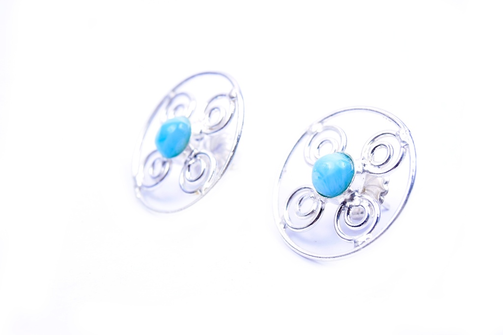 AUTO SILVER LARIMAR SMALL EARRINGS