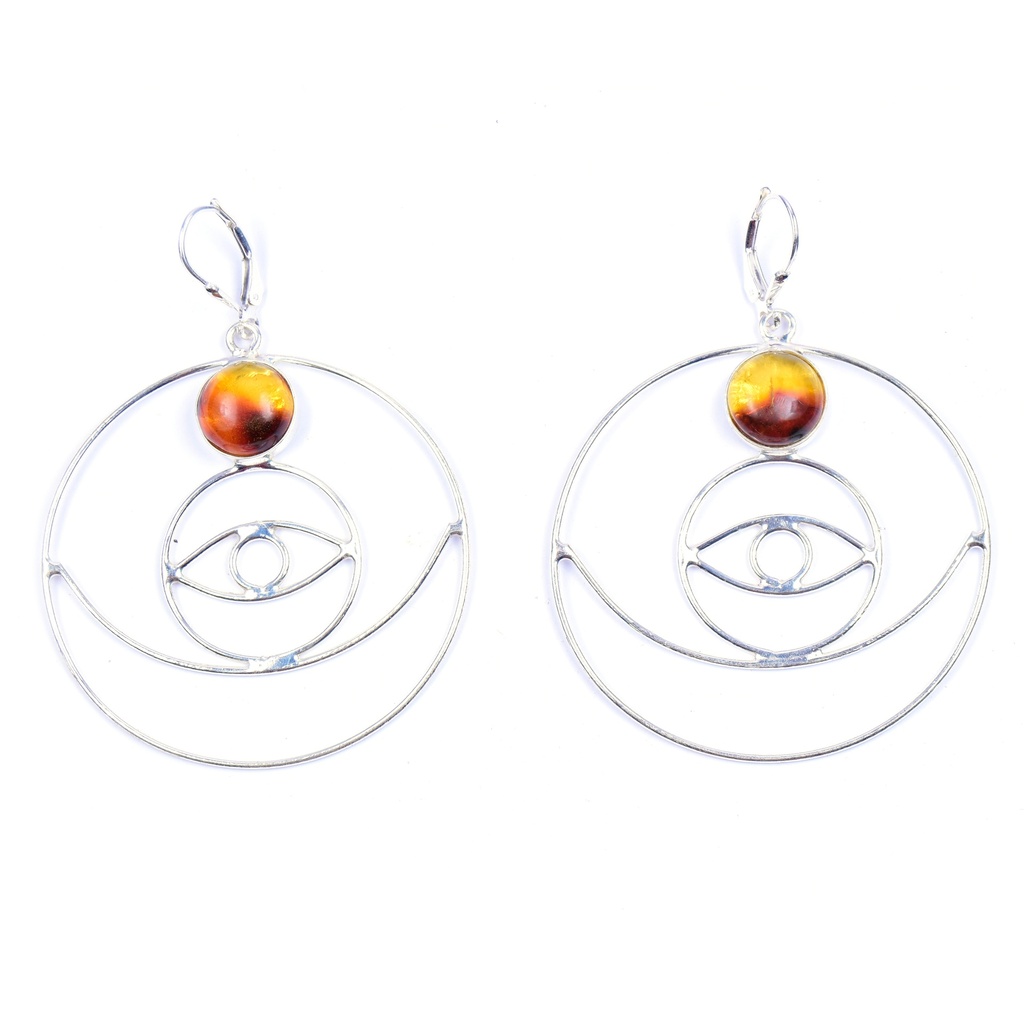 AUTO SILVER AMBER EARRINGS
