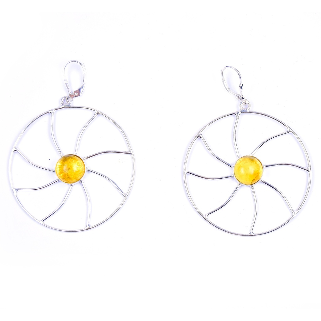 AUTO SILVER AMBER EARRINGS