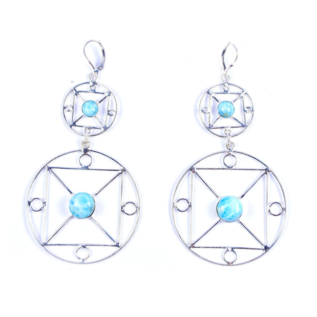 AUTO SILVER LARIMAR EARRINGS