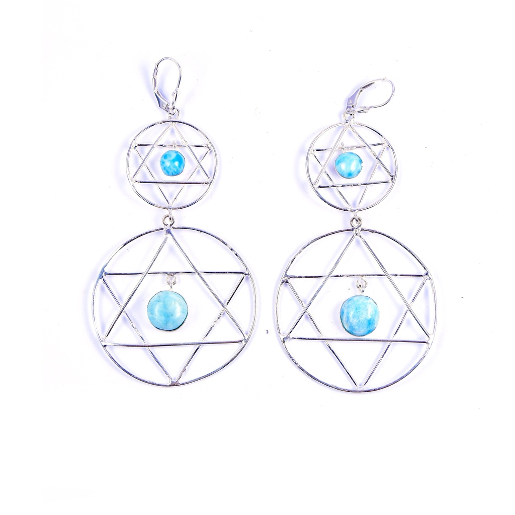 AUTO SILVER LARIMAR EARRINGS