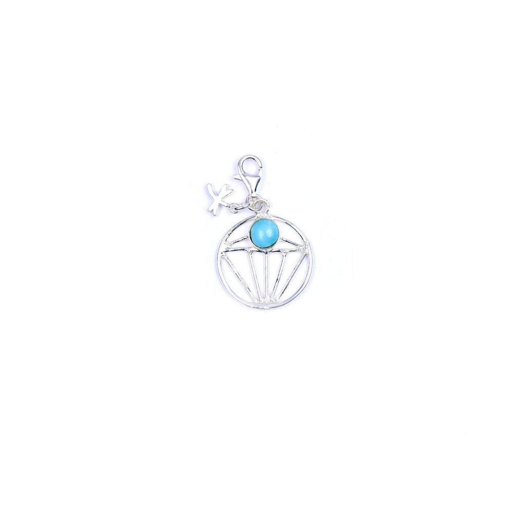 AUTO SILVER LARIMAR CHARM