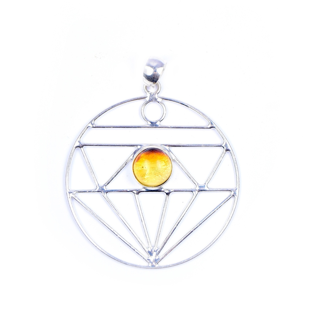 AUTO SILVER AMBER PENDANT